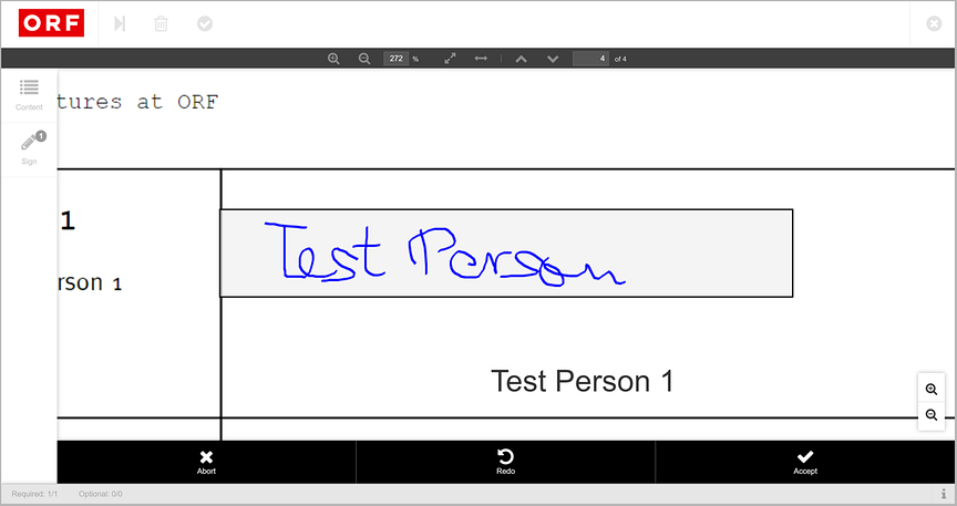 Advanced Signature on Signature Sheet