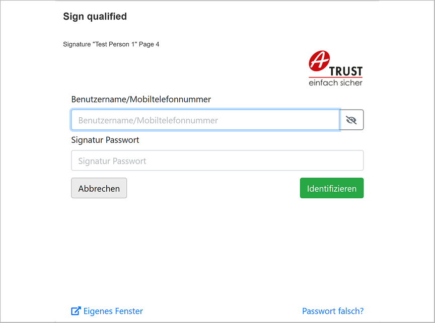 Qualified Signature on Signature Sheet