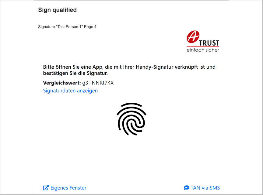 Qualified Signature on Signature Sheet