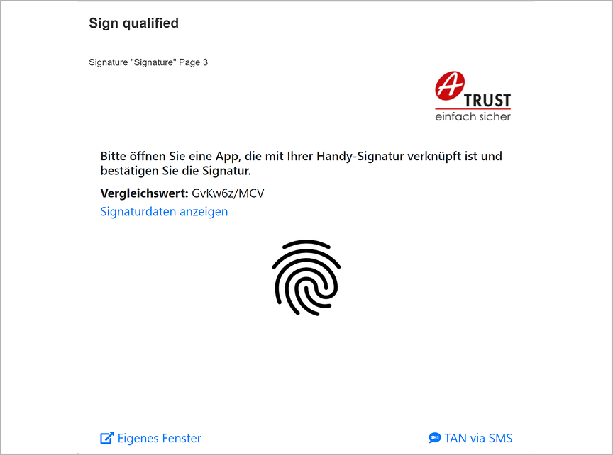 Qualified Signature with free positioning