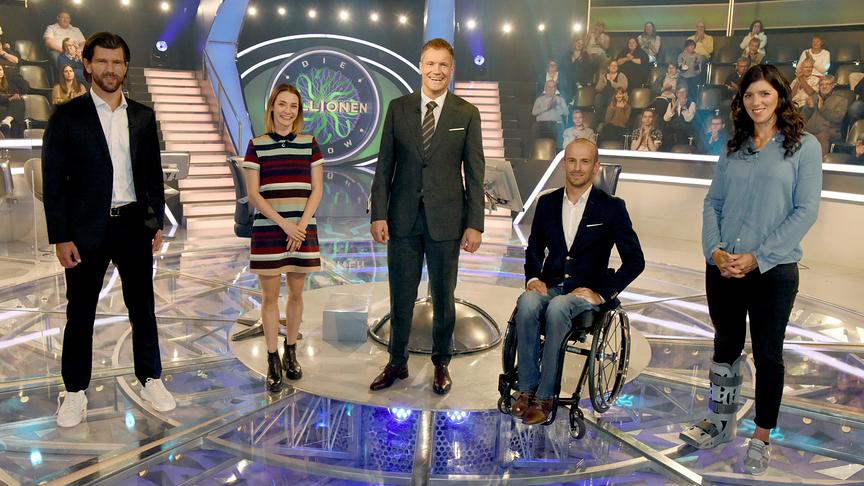"Die Promi-Sportler-Millionenshow": Jürgen Melzer, Bettina Plank, Armin Assinger, Florian Brungraber, Magdalena Lobnig