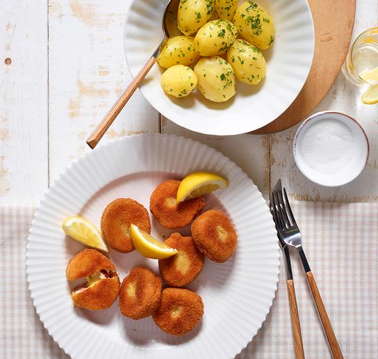 ORF nachlese Mai 2020: Kochschule: Mini-Hühner-Cordon-bleus mit Petersilkartoffeln