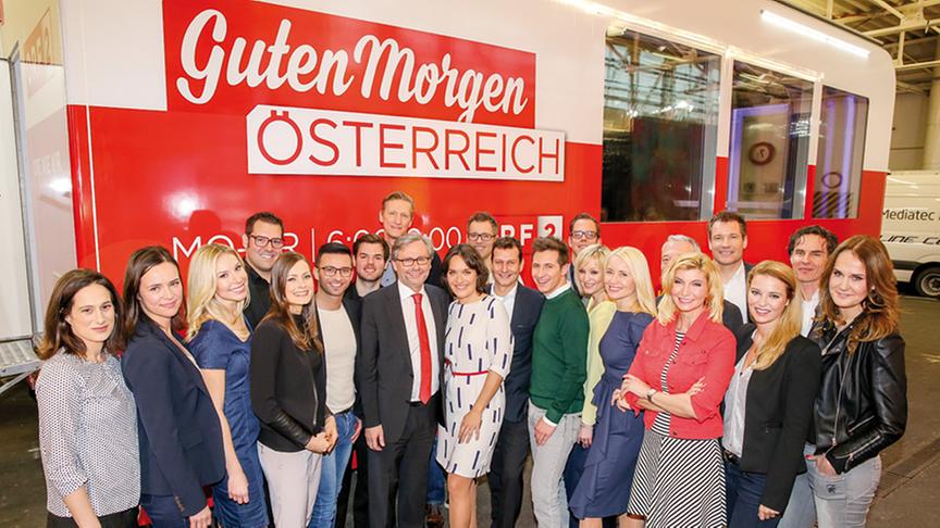 © ORF/Milenko Badzic ORF nachlese April 2016: ORF-Generaldirektor Dr. Alexander Wrabetz mit den Moderatorinnen und Moderatoren von "Guten Morgen Österreich"
