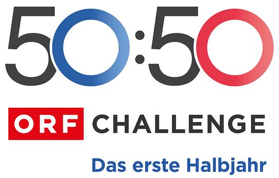 50:50 Challege Halbjahr Logo