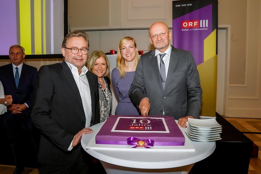 "10 Jahre ORF III": ORF-Generaldirektor Dr. Alexander Wrabetz, Ingrid Thurnher, Eva Schindlauer, Peter Schöber
