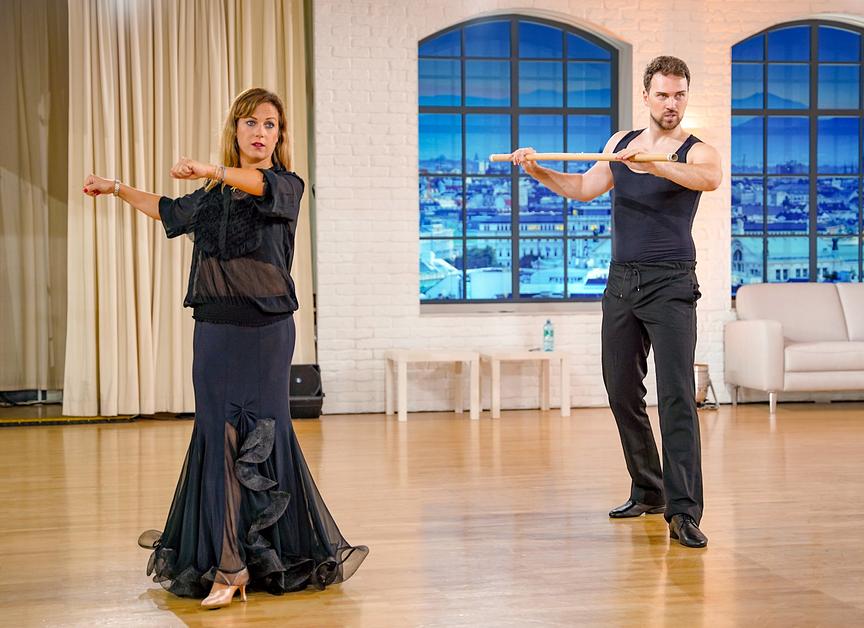 Trainingsbeginn für die ORF-"Dancing Stars": Manuela Stöckl, Niko Niko