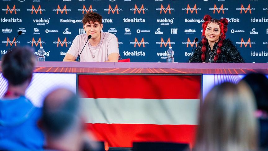 "Eurovision Song Contest 2022": LUM!X feat. Pia Maria bei der Pressekonferenz