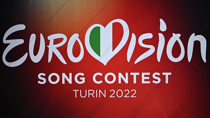 A photograph shows a banner of the Eurovision Song contest 2022 near Palalpitour, the venue of the contest, in Turin on May 2, 2022. The contest will take place on May 10, 12 and 14, 2022. 