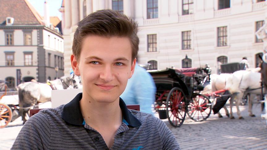 © ORF/WDR Eurovision Young Musicians 2016: Der 19-jährige Dominik Wagner spielt Kontrabass und für Österreich.