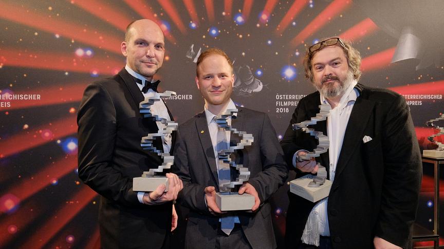 Österreichischer Filmpreis 2018: Lukas Miko, Adrian Goiginger, Produzent Wolfgang Ritzberger