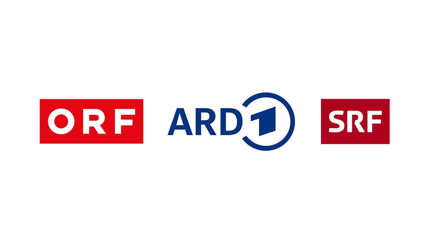 Logos von ORF, ARD und SRF