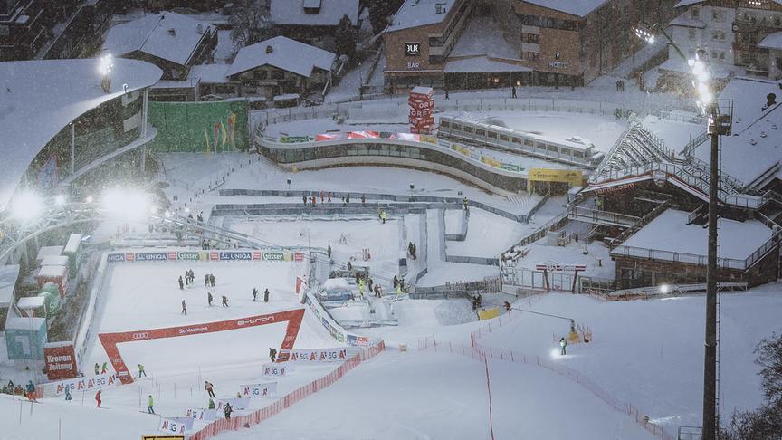© APA/EXPA/DOMINIK ANGERER Uebersicht am Dienstag, 26. Jänner 2021, während des Slalom der Herren in Schladming.