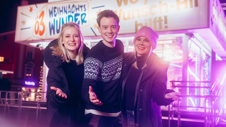 Ö3-Weihnachtswunder: Ab jetzt 120 Stunden für Familien in Not – live aus Wiener Neustadt: Tina Ritschl, Philipp Hansa und Sylvia Graf