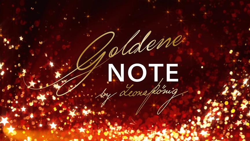 "Goldene Note by Leona König": Signation