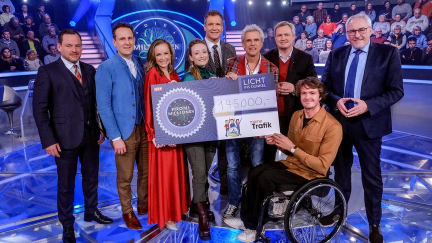 © ORF/Günther Pichlkostner 145.000 Euro für LICHT INS DUNKEL bei Armin Assingers „Promi-Millionenshow“145.000 Euro für LICHT INS DUNKEL bei Armin Assingers „Promi-Millionenshow“