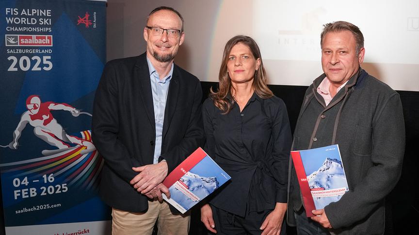 Präsentation "Universum: Saalbach-HInterglemm - Wo sich Natur und Mensch begegnen": ORF-Universum-Chef Gernot Lercher, Regisseurin Therese Engels, Interspot-Geschäftsführer Nils Klingohr