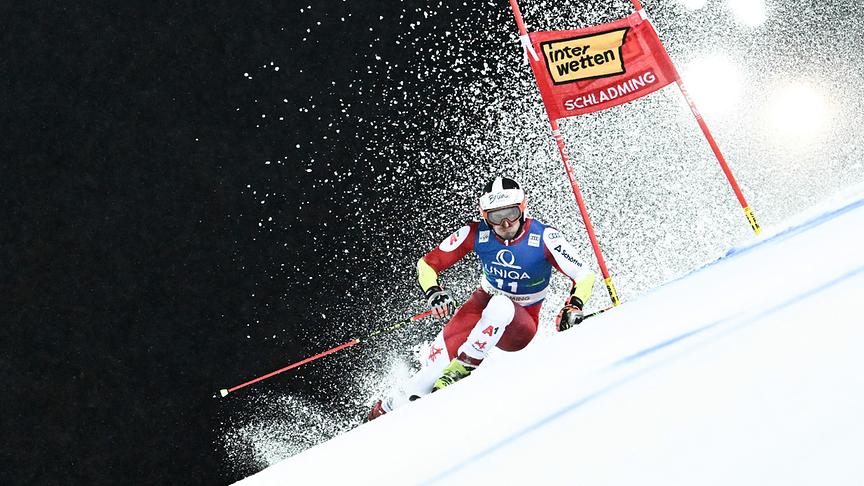 © APA/AFP/JOE KLAMAR Der Österreicher Stefan Brennsteiner nimmt am 28. Januar 2025 am Riesenslalom der Herren des FIS Alpinen Ski-Weltcups in Schladming, Österreich, teil.