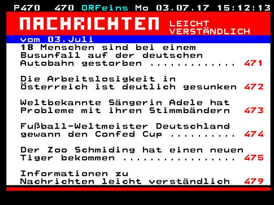 © ORF „Nachrichten leicht verständlich“ seit 3. Juli im ORF TELETEXT