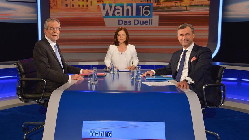 "Wahl 16: Das Duell - Norbert Hofer : Alexander Van der Bellen": Alexander Van der Bellen, Ingrid Thurnher, Norbert Hofer