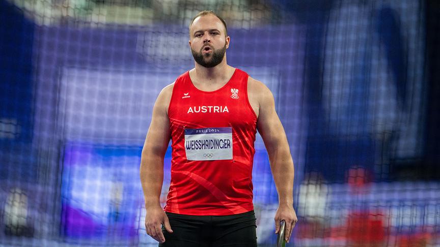 © APA/GEORG HOCHMUTH Lukas Weisshaidinger (AUT) am Mittwoch, 07. August 2024, während dem Finale zum Diskuswurf anl. der olympischen Spiele in Paris