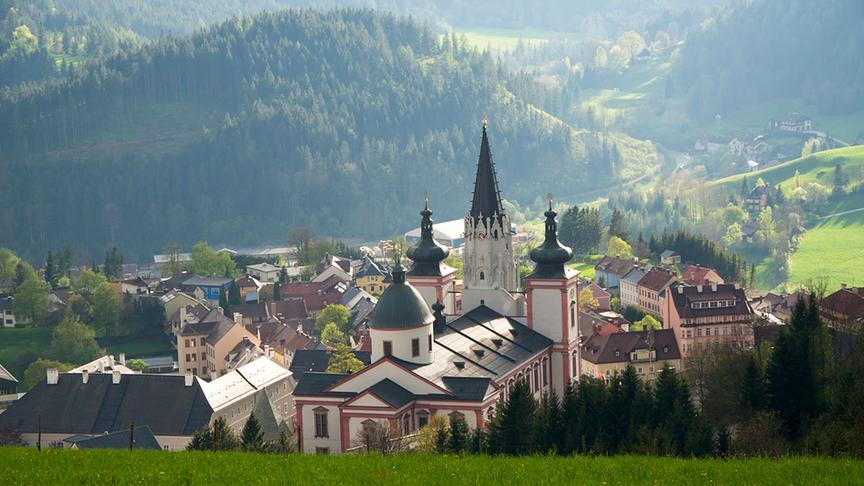 Ansicht von Mariazell mit Basilika