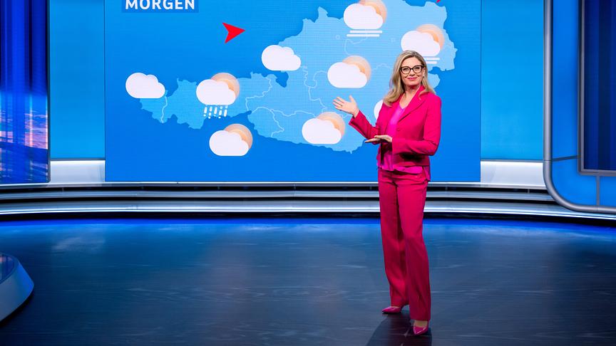 Christa Kummer moderiert am Samstag, dem 25. Februar, das Wetter erstmals aus dem neuen TV-Studio.