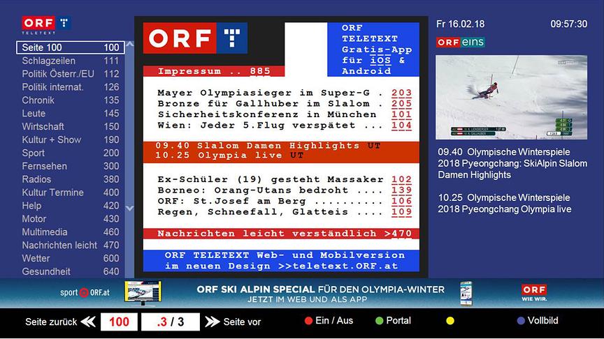 © ORF Smart TV Teletext